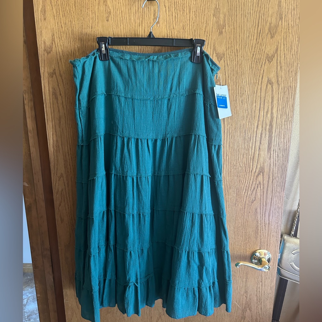 Liz Claiborne Blue Maxi A-Line Skirt